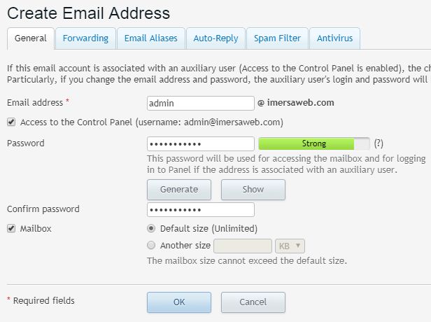 Form Create Email Address